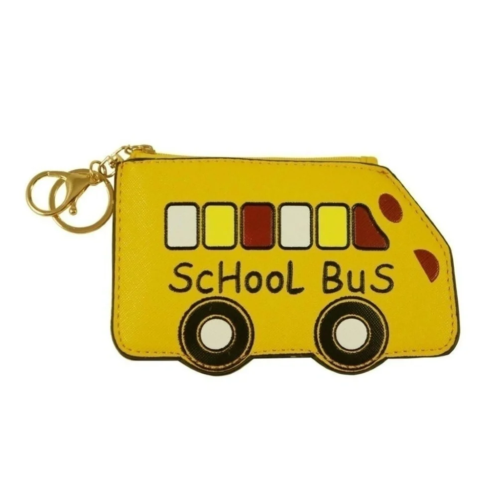 School Bus Key Chain Wallet ID Holder‎